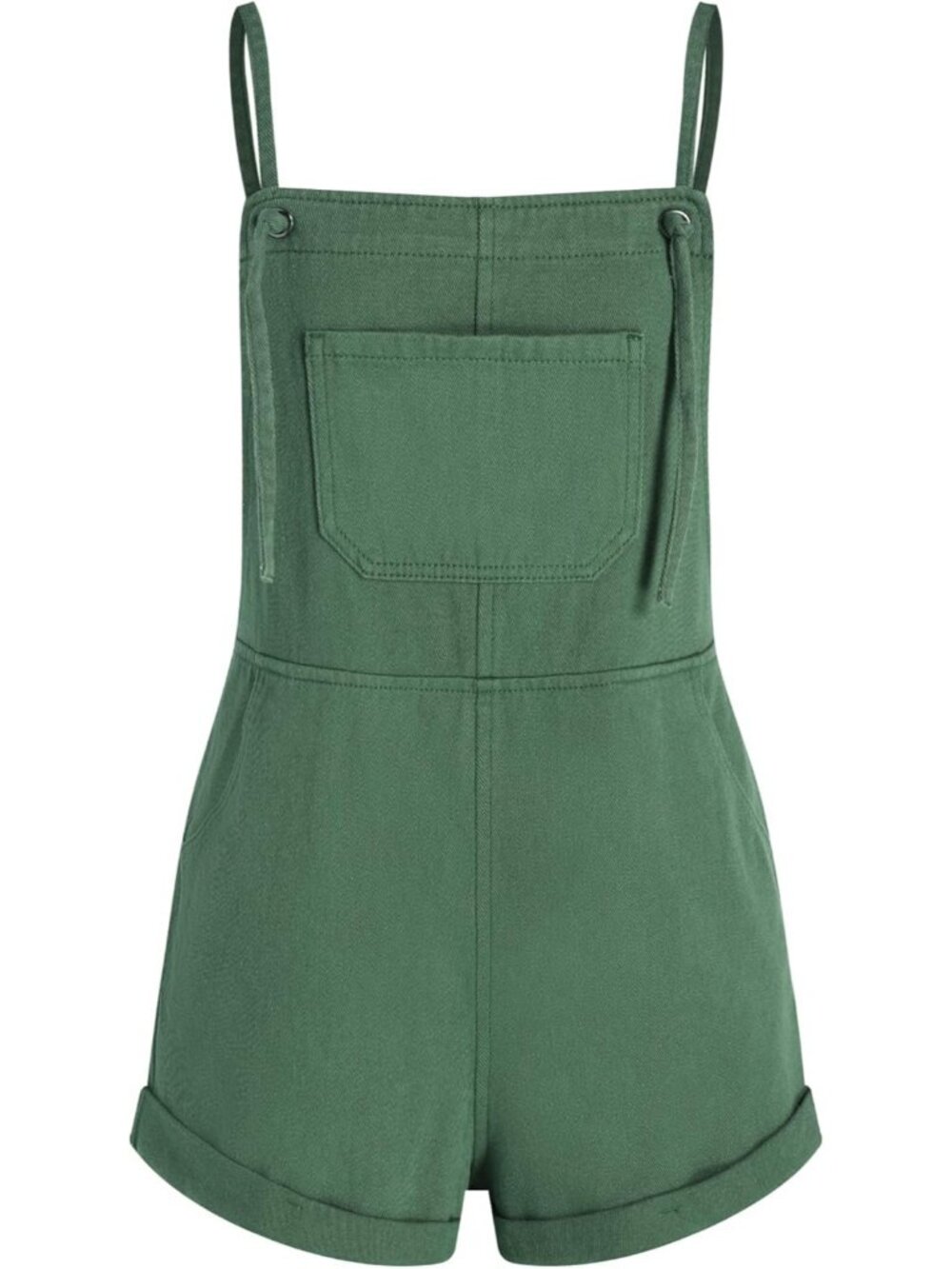 Women Green Jean Denim Adjustable Strap Loose Fit Overalls Summer Rompers